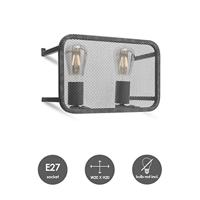 Wandlamp Weave 30/15/20cm, Zwart, Muurlamp gemaakt van metaal, geschikt voor E27 LED lichtbron, wandlamp geschikt voor woonkamer, slaapkamer - thumbnail