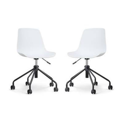 Nolon Nout-Pip Bureaustoelen Set van 2 - Wit - Zwart Onderstel