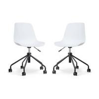 Nolon Nout-Pip Bureaustoelen Set van 2 - Wit - Zwart Onderstel - thumbnail