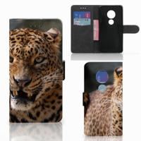 Motorola Moto G7 Play | Telefoonhoesje | Met pasjeshouder | Luipaard - thumbnail