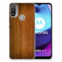 Motorola Moto E20 | E40 | Bumper Hoesje | Donker Hout - thumbnail