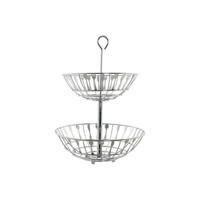 Fruitschaal DKD Home Decor Zilverkleurig Metaal Plastic 28 x 28 x 40 cm - thumbnail