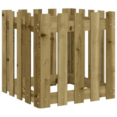 Plantenbak met hekontwerp 50x50x50 cm gempregneerd grenenhout Plantenbak met hekontwerp 50x50x50 cm gempregneerd grenenhout
