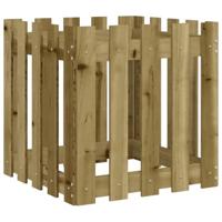 Plantenbak met hekontwerp 50x50x50 cm gempregneerd grenenhout - thumbnail