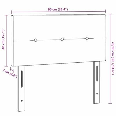 LED-hoofdbord met LED -striplichten Donkergrijs 90 cm Stof