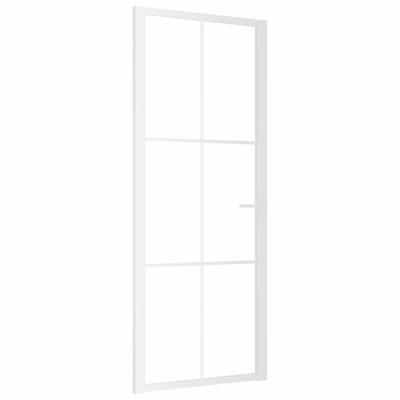 Binnendeur 83x201,5 cm ESG-glas en aluminium wit