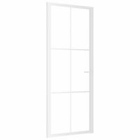 Binnendeur 83x201,5 cm ESG-glas en aluminium wit - thumbnail