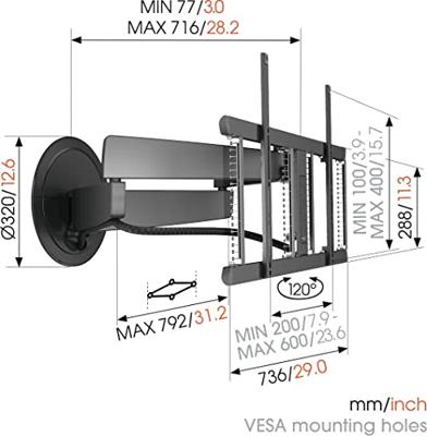 Vogel's Signature Full Motion+ TVM 7655 DesignMount draaibare muurbeugel