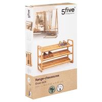 5Five Schoenenrek - bruin - bamboe - 9 paar schoenen - 74 x 50 cm - thumbnail