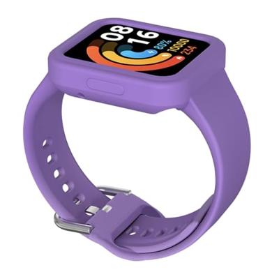 By Qubix - Siliconen band met case - Paars - Xiaomi Redmi Watch 2 (Lite)