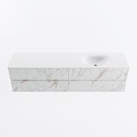 MONDIAZ VICA 190cm badmeubel onderkast Carrara 4 lades. Wastafel MOON rechts zonder kraangat, kleur Talc. - thumbnail