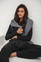 Grijze sjaal franjes Pastunette - thumbnail