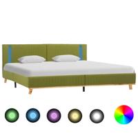 vidaXL Bedframe met LED stof groen 160x200 cm - thumbnail