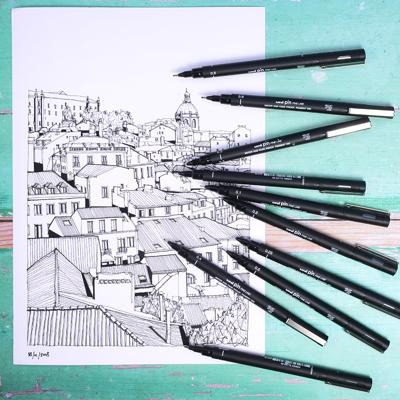 Fineliner uni-ball pin 1mm zwart