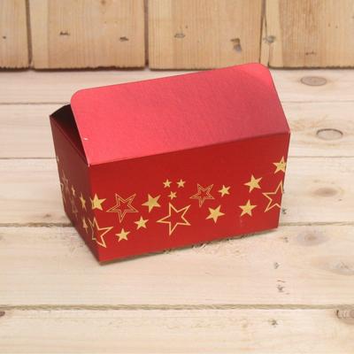 Bonbon doosjes - Chocolade doosje - Rood mat sterren LAAG - 24 stuks