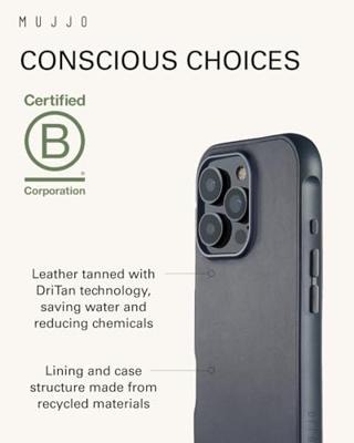 Mujjo Leather Shield Case iPhone 16 Pro blauw