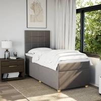 Boxspring met matras stof taupe 90x190 cm - thumbnail