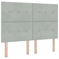 Boxspringbed met hoofdeinde Lichtgrijs 160 x 200 cm Fluweel - thumbnail