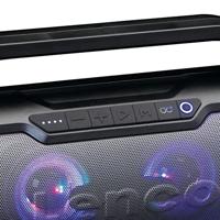 Lenco SPR-070 Boombox - IPX5 waterdichte Bluetooth Boombox - geïntegreerde 3000mAh batterij - 2 x 12 Watt RMS - FM-radio-ontvanger - lichteffecten - snoerloze muziekstreaming - zwart - thumbnail