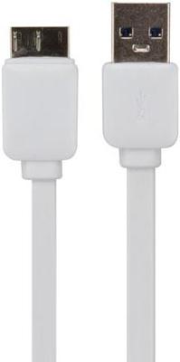 Micro-USB 3.0 naar USB A 3.0 platte kabel 1m wit Velleman