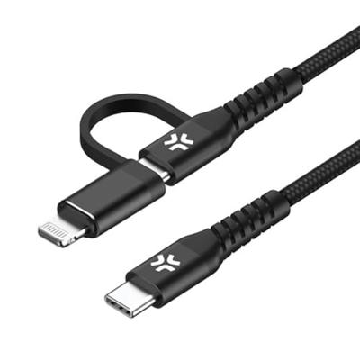 Celly Duo kabel 100W C naar C + Lightning 1m, zwart