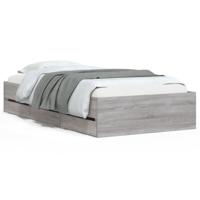 Bedframe met lades bewerkt hout grijs sonoma eiken 75x190 cm - thumbnail