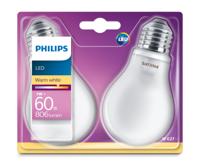 Philips LED lamp E27 7W 806Lm classic mat 2 stuks  Wit - thumbnail