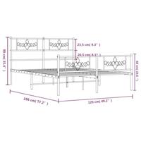 Bedframe met hoofd- en voeteneinde metaal zwart 120x190 cm - thumbnail