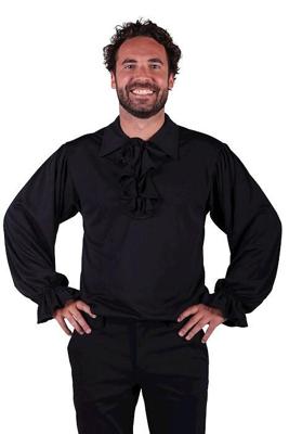 Blouse piraat middeleeuwen zwart