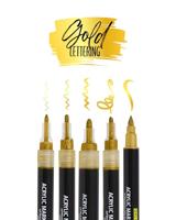 Acrylmarker online lettering 5 breedtes goud - thumbnail