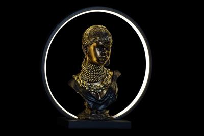 Verlichte decoratie DKD Home Decor Hars Afrikaanse (35,5 x 11 x 36 cm)