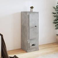 Hoge kast 36x35,5x103,5 cm bewerkt hout betongrijs - thumbnail