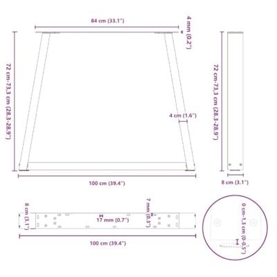 Eettafelpoten 2 st V-vormig 100x(72-73,3) cm staal zwart Eettafelpoten 2 st V-vormig 100x(72-73,3) cm staal zwart
