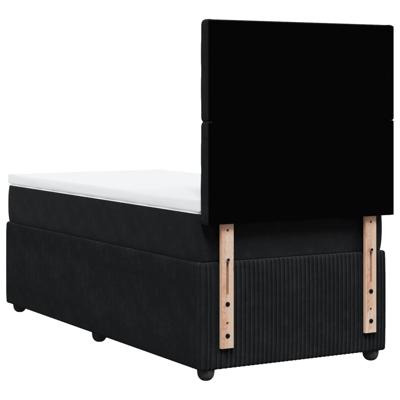 Boxspring met matras fluweel zwart 160x200 cm