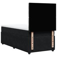 Boxspring met matras fluweel zwart 160x200 cm - thumbnail