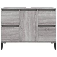 Wastafelkast 80x33x60 cm bewerkt hout grijs sonoma eikenkleurig - thumbnail