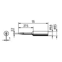 Ersa 0832KDLF Soldeerpunt Beitelvorm verlengd Grootte soldeerpunt 2.2 mm Inhoud: 1 stuk(s) - thumbnail