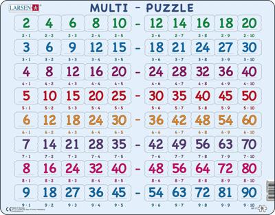 Larsen legpuzzel leren rekenen - tafels, 80st. Larsen legpuzzel leren rekenen - tafels, 80st.