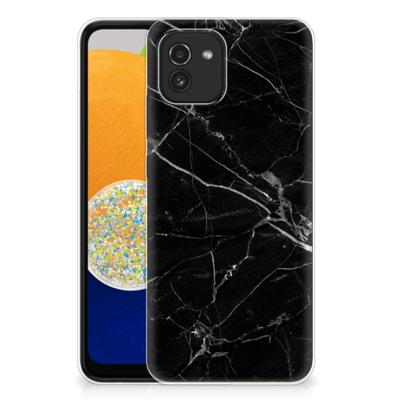 Samsung Galaxy A03 | TPU | Siliconen hoesje | Marmer Zwart - Origineel Cadeau Vader