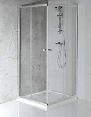 ACTIE BWS Douchecabine | Vierkant 90x90cm | 2 Schuifdeuren | 5mm Helder glas