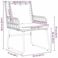 Tuin Eetset met kussen 3 pcs Zwart, Antraciet 113 x 69 x 83 cm - thumbnail