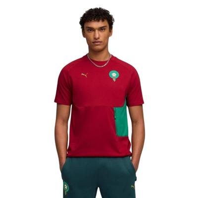 PUMA Marokko Pumatech T-Shirt 2026-2028 Rood Groen Goud PUMA Marokko Pumatech T-Shirt 2026-2028 Rood Groen Goud