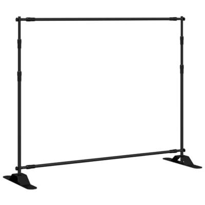 VidaXL Achtergrondstandaard 254x243 cm staal zwart VidaXL Achtergrondstandaard 254x243 cm staal zwart