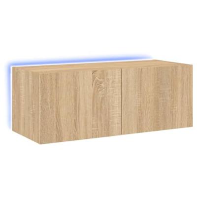 Tv-wandmeubel met LED-verlichting 80x35x31 cm sonoma eikenkleur Tv-wandmeubel met LED-verlichting 80x35x31 cm sonoma eikenkleur