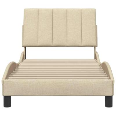 Bedframe zonder matras "Hanko" 90x200 cm stof crèmekleurig