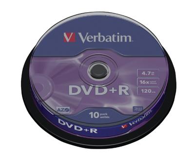 DVD+R Verbatim DVD+R Matt Silver 4.7 GB 16x 10 pcs