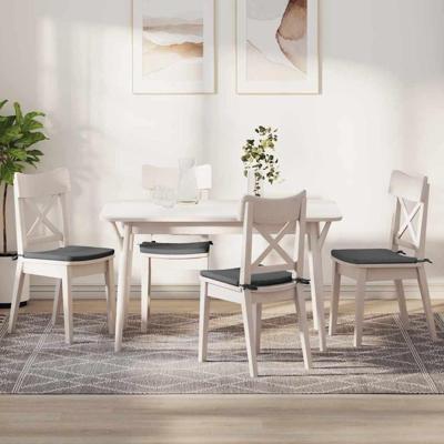 VidaXL Zitkussens 4 pcs donkergrijs 40 x 40 x 3 cm stof