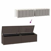 Tuinbox 220x50x58 cm poly rattan bruin - thumbnail