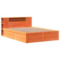 Bedframe zonder matras massief grenenhout wasbruin 150x200 cm - thumbnail
