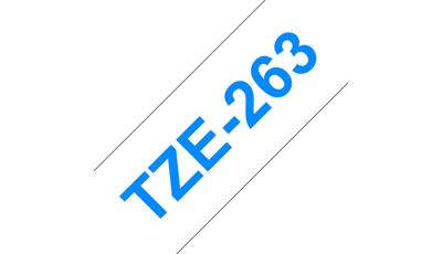 Brother TZe-263 Labeltape Kunststof Tapekleur: Wit Tekstkleur: Blauw 36 mm 8 m Brother TZe-263 Labeltape Kunststof Tapekleur: Wit Tekstkleur: Blauw 36 mm 8 m